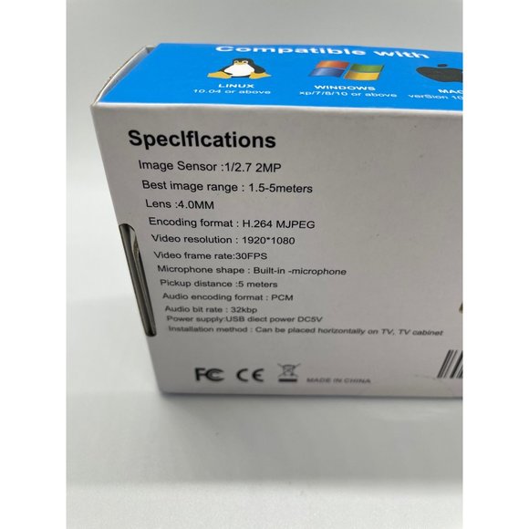 Electype webcam Web camera Full HD1080P Built-In Mic PC Laptop Desktop Video CH - Picture 3 of 4